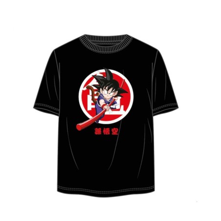 CAMISETA NEGRA GOKU NIÑO BASTON NIOBO TALLA M